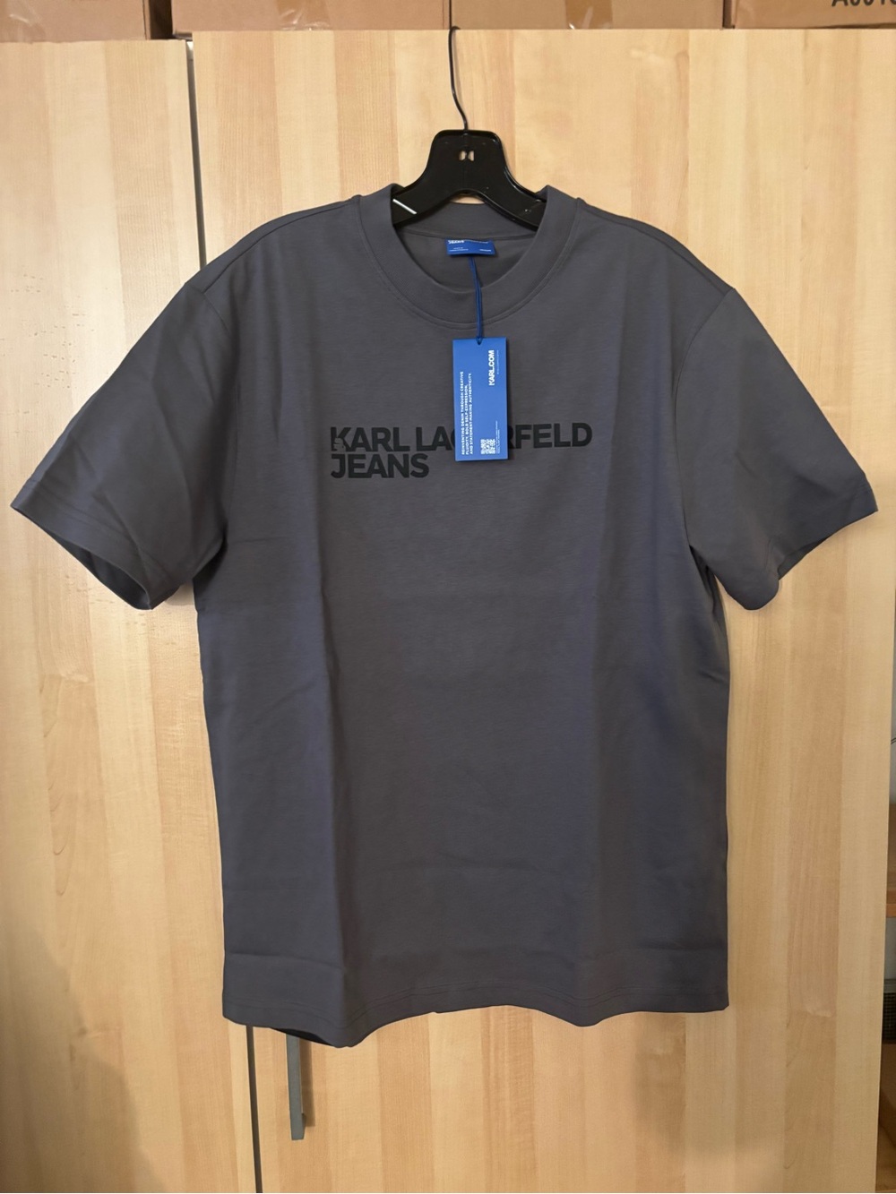 Karl Lagerfeld Men's Gray Short Sleeve Logo Tee